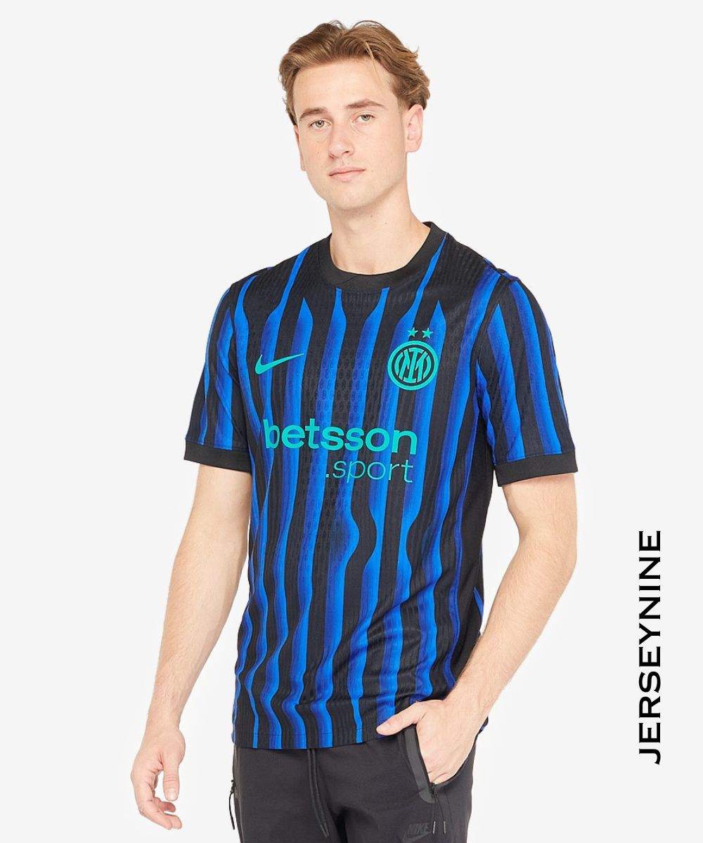 Shop the official Inter Milan 25/26 Nike Home Jersey. Slim-fit, breathable sweat-wicking fabric, unisex design, and durable crest. Perfect for matchdays, training, or casual wear.