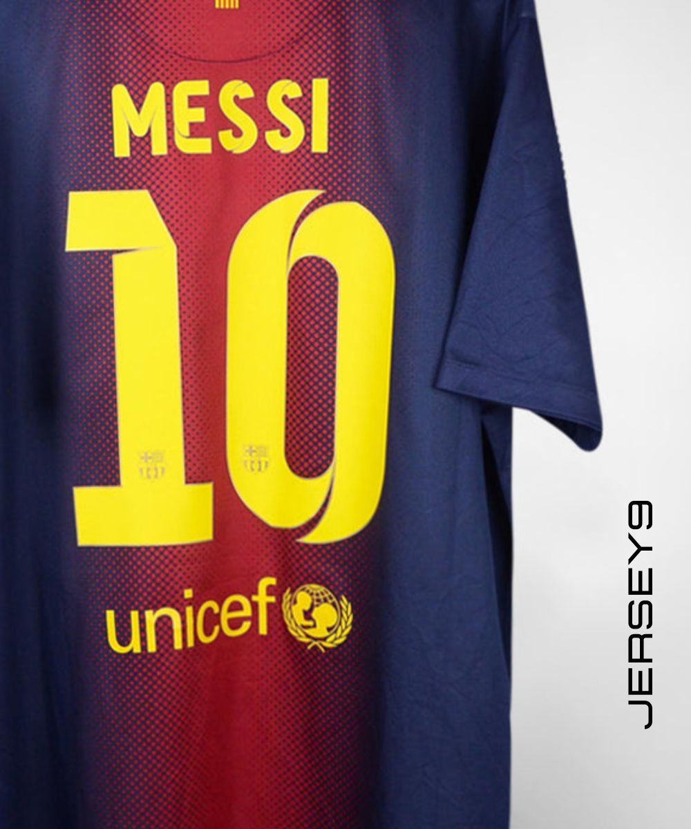 Buy the Barcelona Lionel Messi #10 Home Jersey 2012-2013. Premium quality, breathable fabric, iconic Messi design, and fast worldwide shipping. Perfect for Barcelona fans and collectors.
